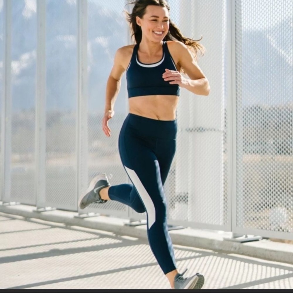 Zyia Navy Primo Mesh High Rise 7/8 Leggings Size 6/8